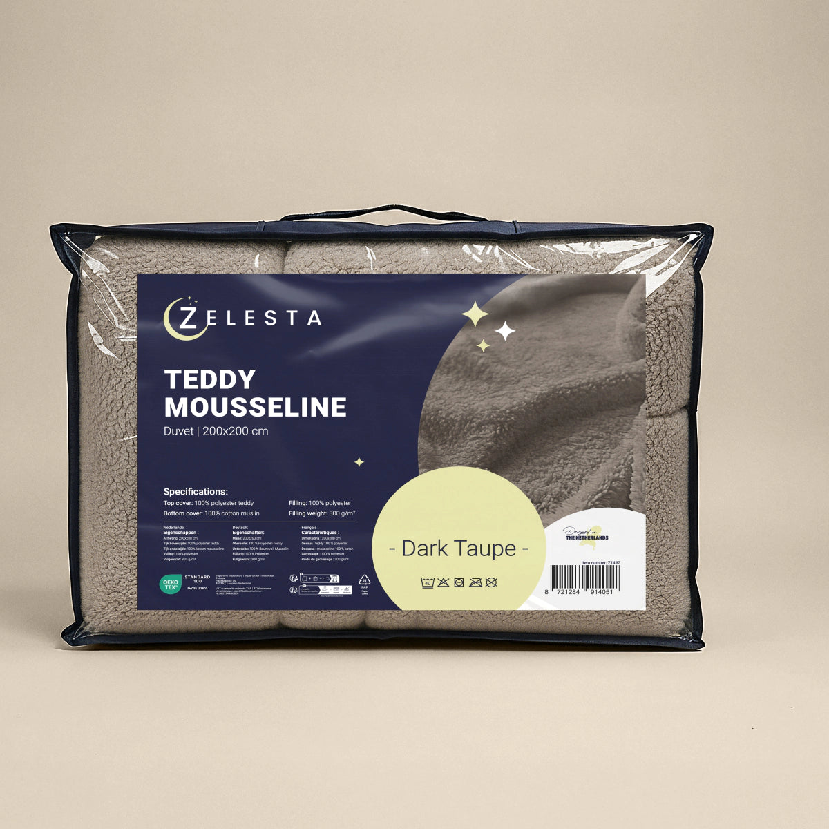 Zelesta Teddy Katoen Mousseline - Taupe