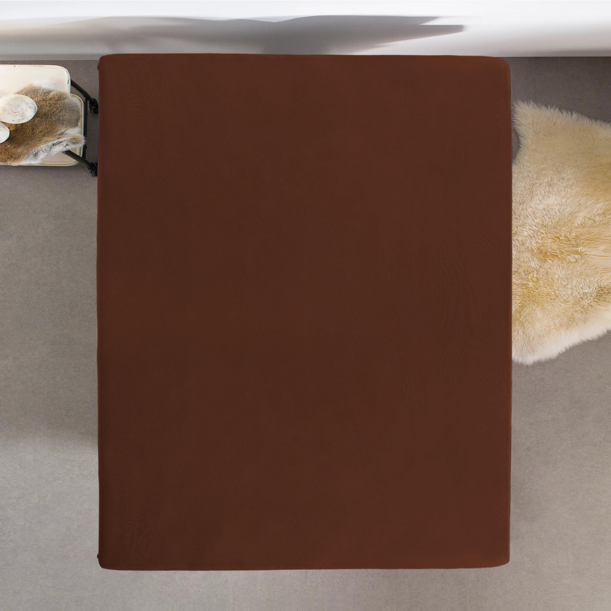 Hoeslaken Enkel Jersey Bruin