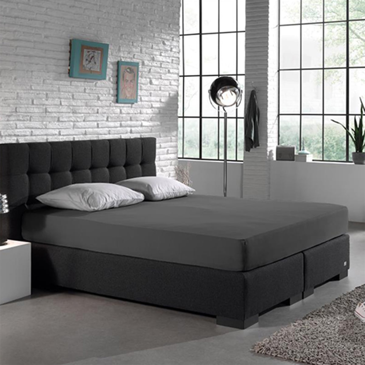 Hoeslaken Dubbel Jersey Anthracite