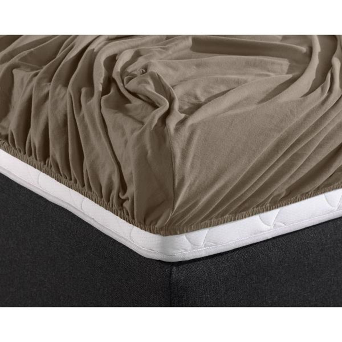 Hoeslaken Dubbel Jersey Taupe