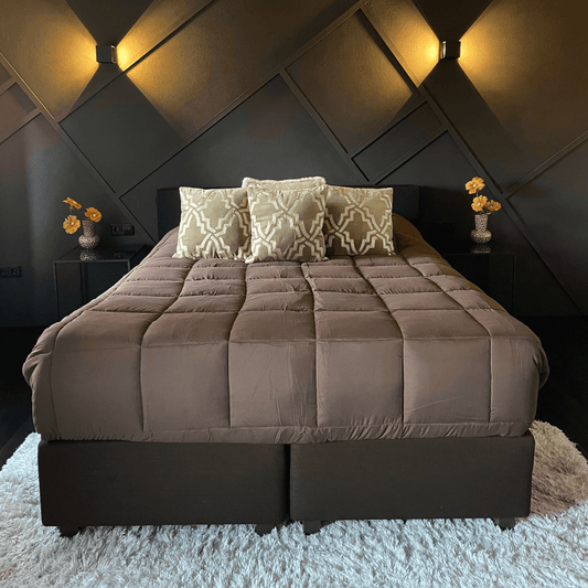 Sfeerbeeld van Zelesta Easybed - Chocolade & Koraal dekbed