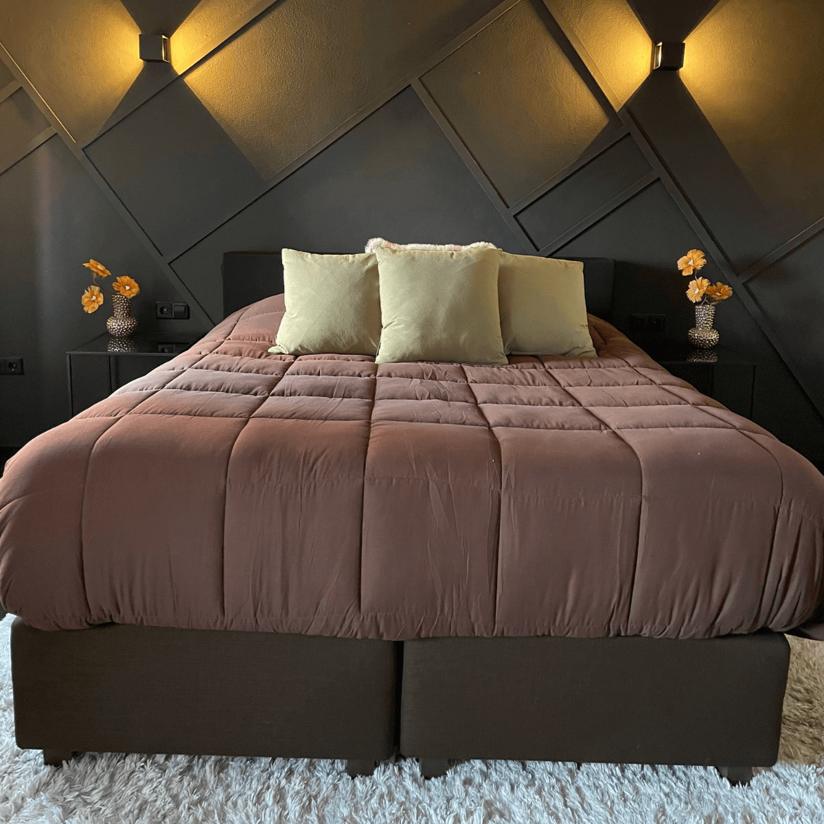 zelesta easybed dekbed zonder overtrek kleur chocolade mokka