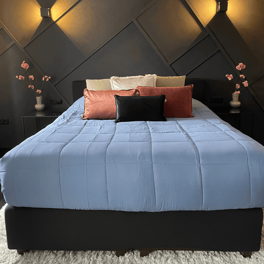 Sfeerbeeld van Zelesta Easybed - Blauw & Mastiek dekbed