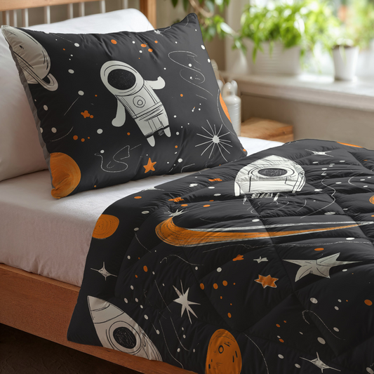 Zelesta Kiddybed Katoen - Space Man