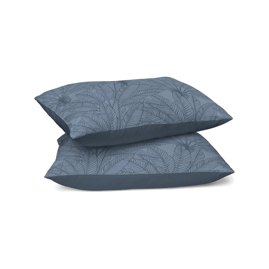 Zelesta Comfort Design Naadloze Kussensloop Set Van 2 - Botanical Line Art Blue