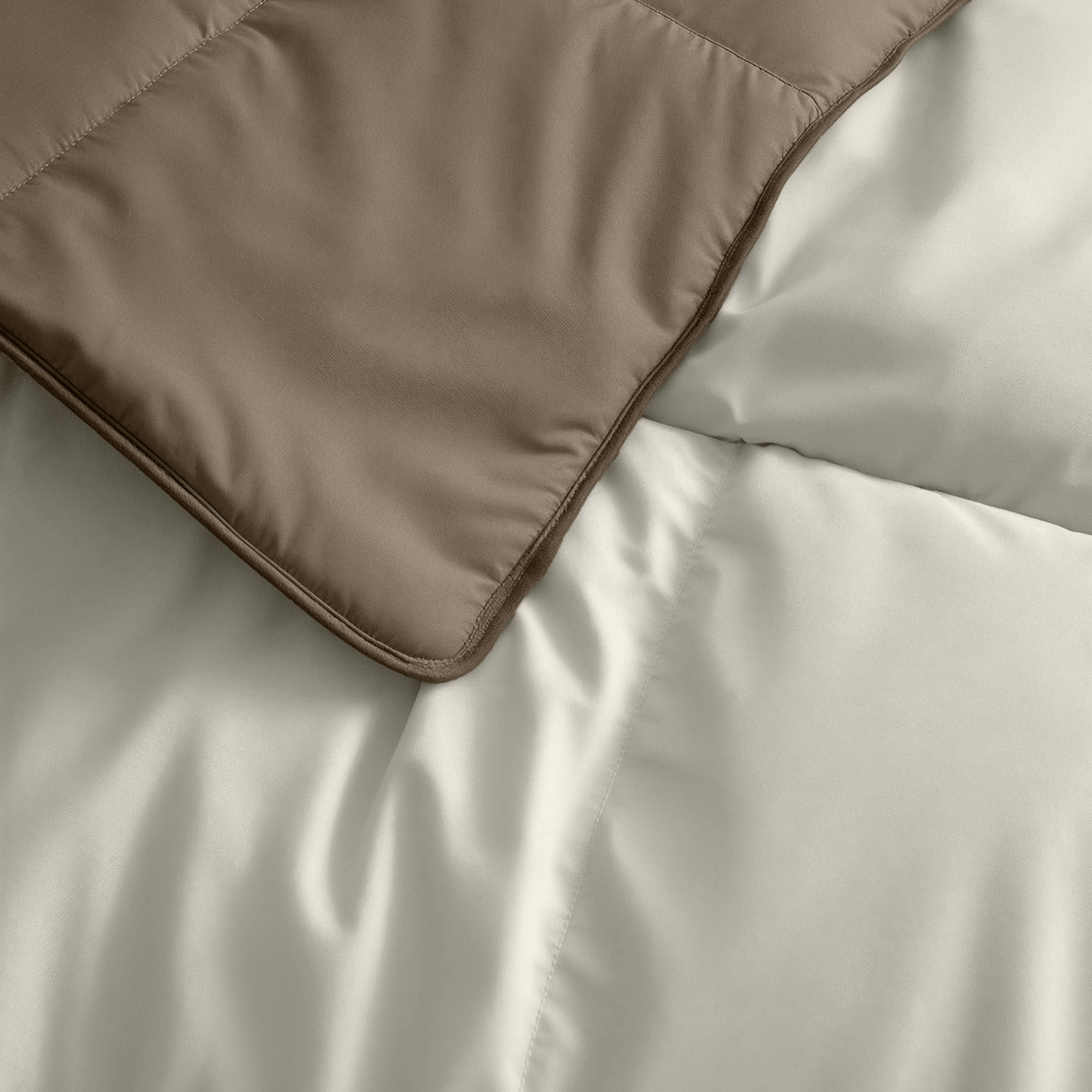 Zelesta Deluxe Duo Percale Cotton Duvet - Taupe & Cream