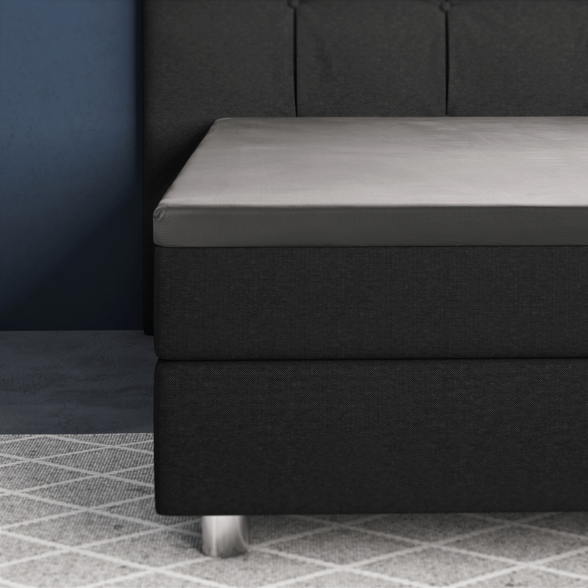 Primaviera Deluxe Topper Satijn Hoeslaken Grijs