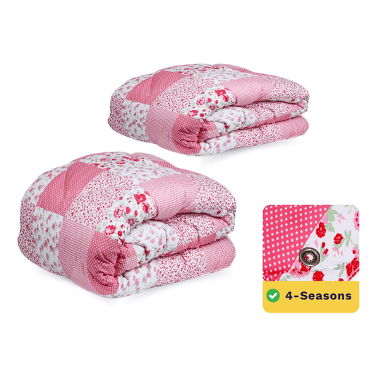 Zelesta Wonderbed 4 Seasons Double - Patchwork Pink