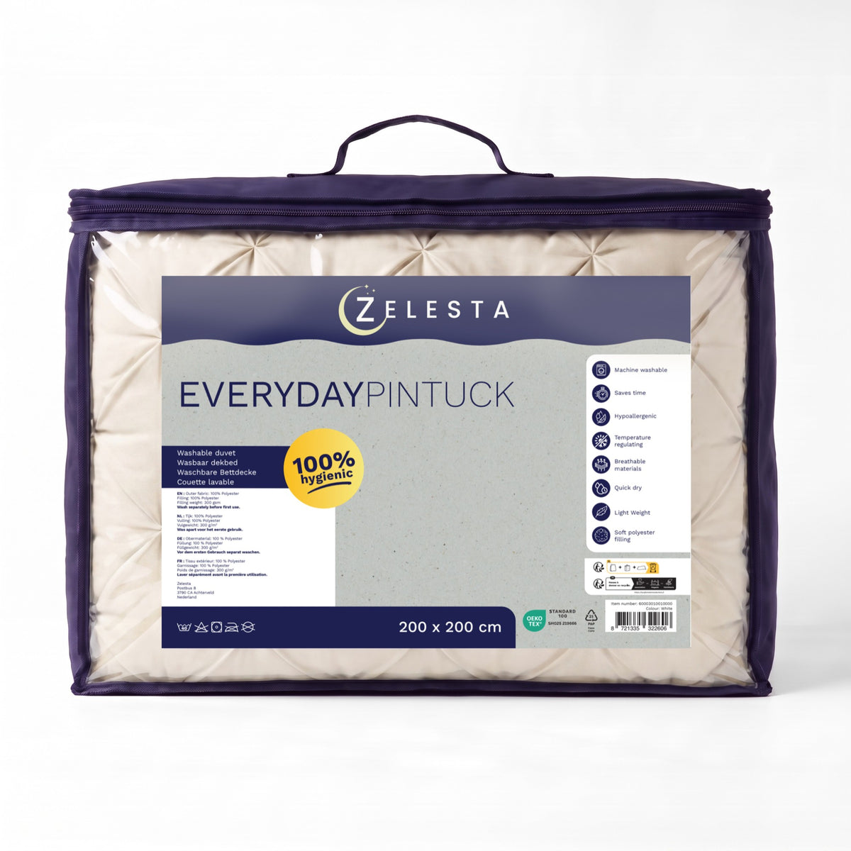 Zelesta Everyday Pintuck Duvet - White