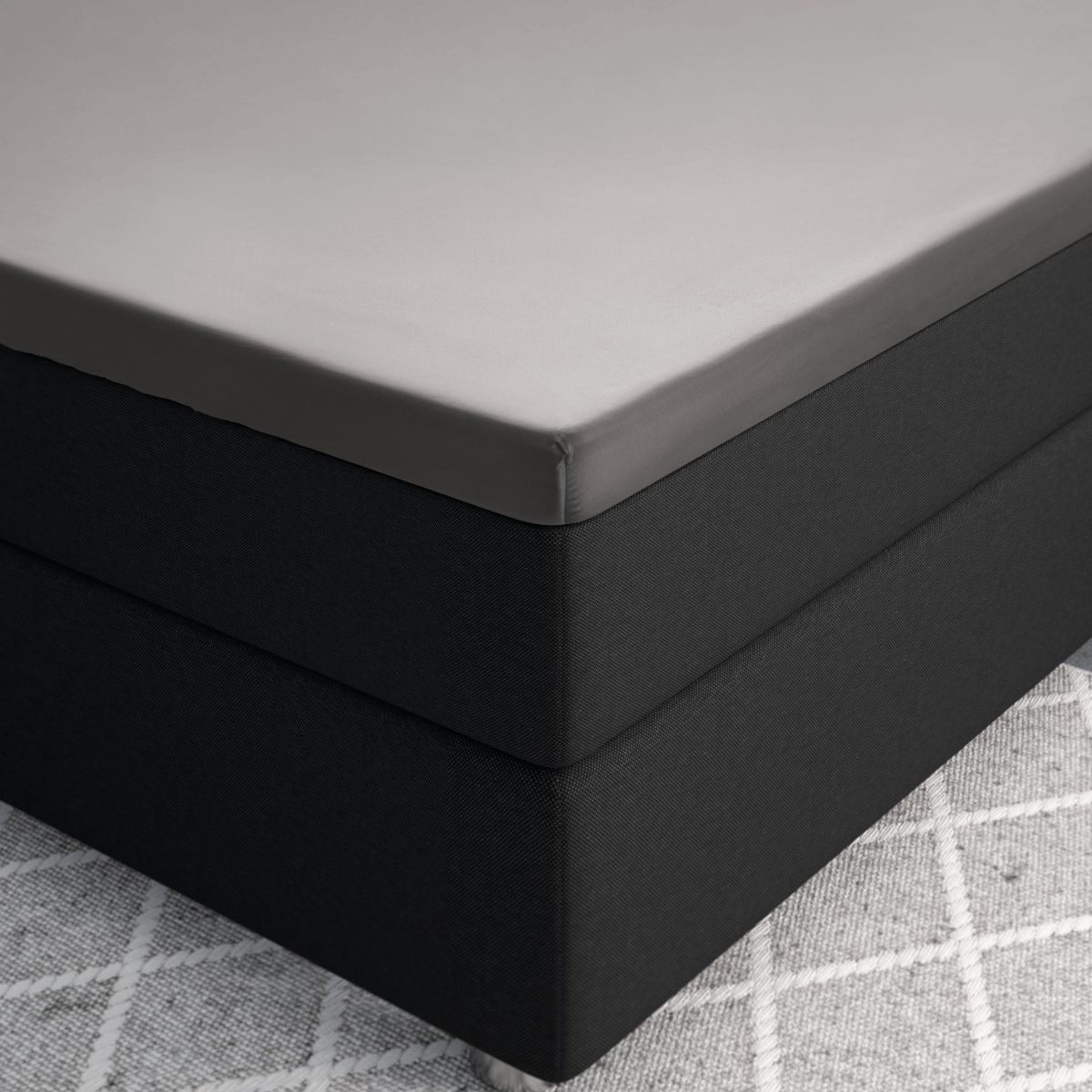 Primaviera Deluxe Topper Satijn Hoeslaken Grijs