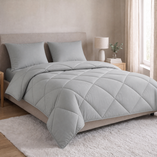 Zelesta Comfort Uni Diamond Kussenslopen Set Van 2 - Grijs-Blauw