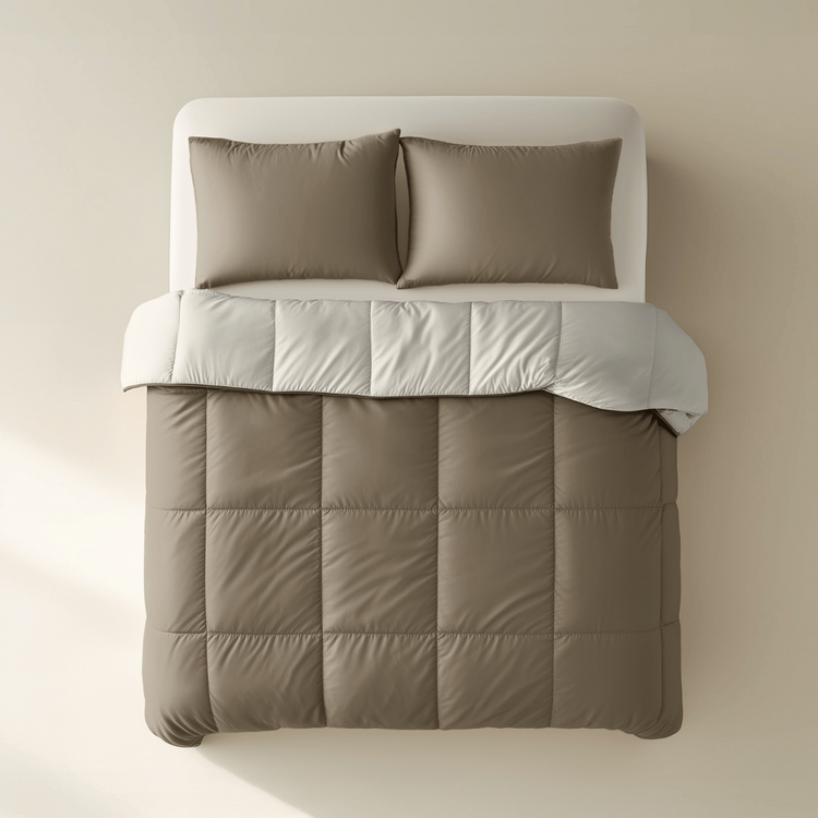 Zelesta Premiumbed Katoen - Taupe & Cream-Zelesta.nl