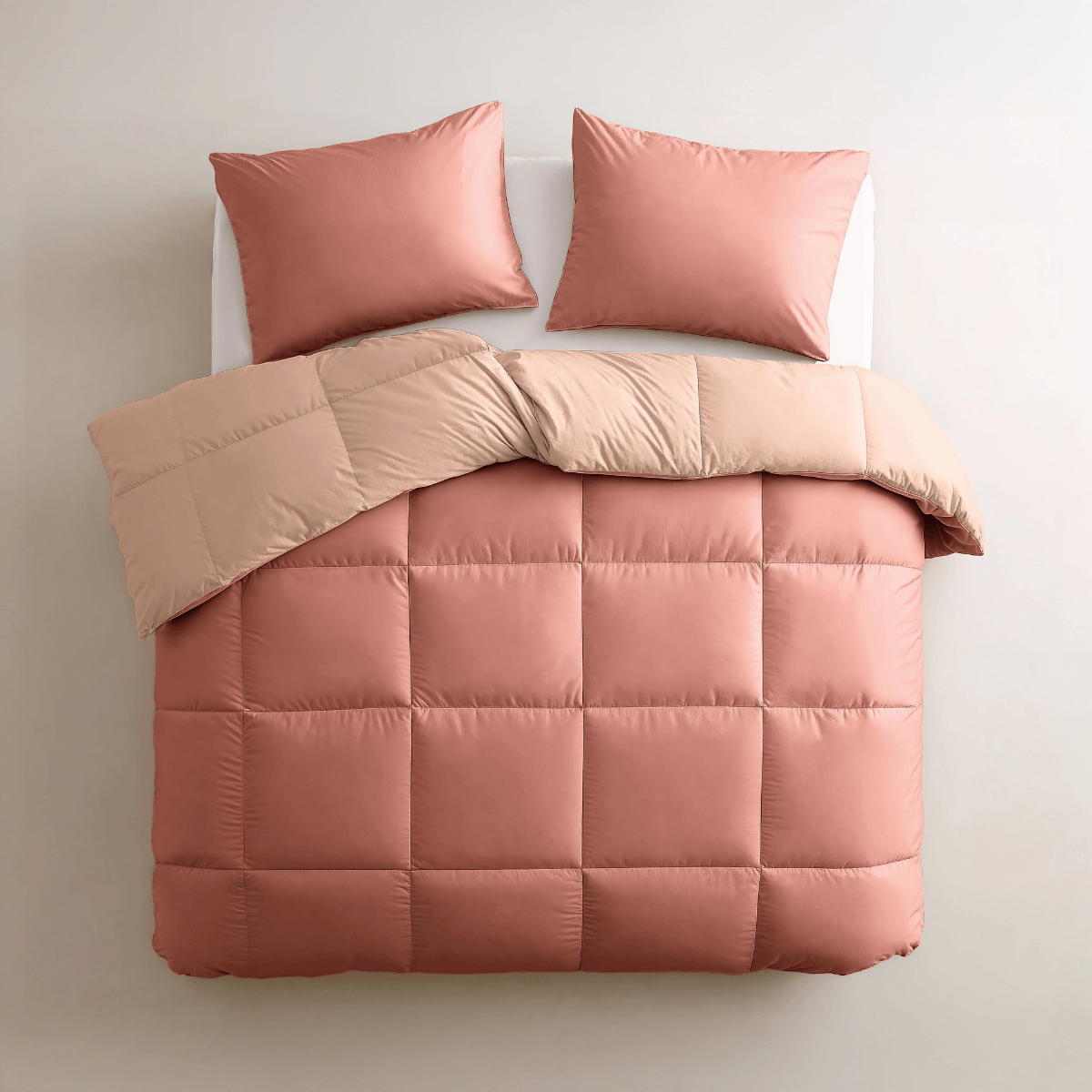 Zelesta Deluxe Duo Percale Cotton Duvet - Salmon & Peach