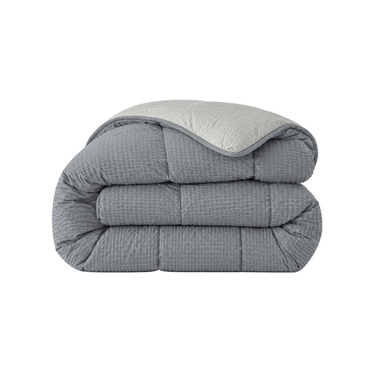 Zelesta Comfort Structure Seersucker Duvet - Grey & Light Grey