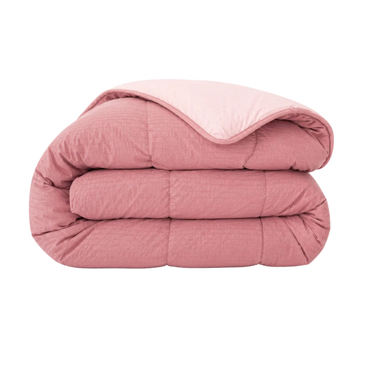 Zelesta Comfort Structure Seersucker Duvet - Pink & Light Pink