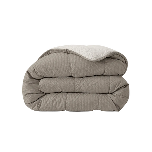 Zelesta Comfort Structure Seersucker Duvet - Taupe & Beige