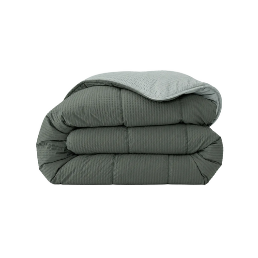 Zelesta Comfort Structure Seersucker Duvet - Dark Green & Green