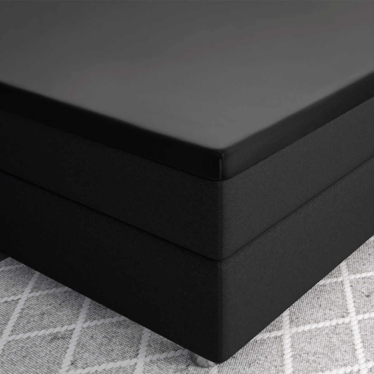 Primaviera Deluxe Topper Satijn Hoeslaken Zwart