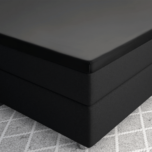Primaviera Deluxe Topper Satijn Hoeslaken Zwart