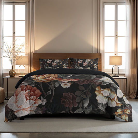 Zelesta Comfort Design Naadloos Dekbed - Golden Age Flower Black