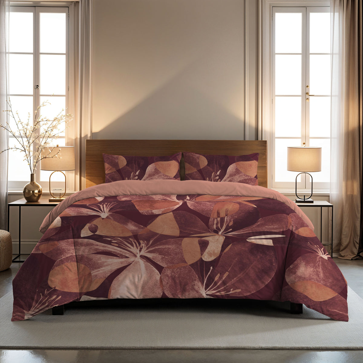 Zelesta Comfort Design Naadloos Dekbed - Oversized Flower Blush Red