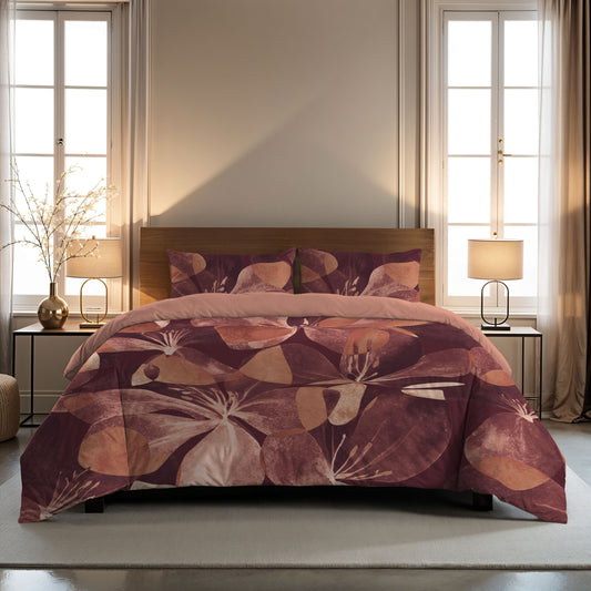 Zelesta Comfort Design Naadloos Dekbed - Oversized Flower Blush Red