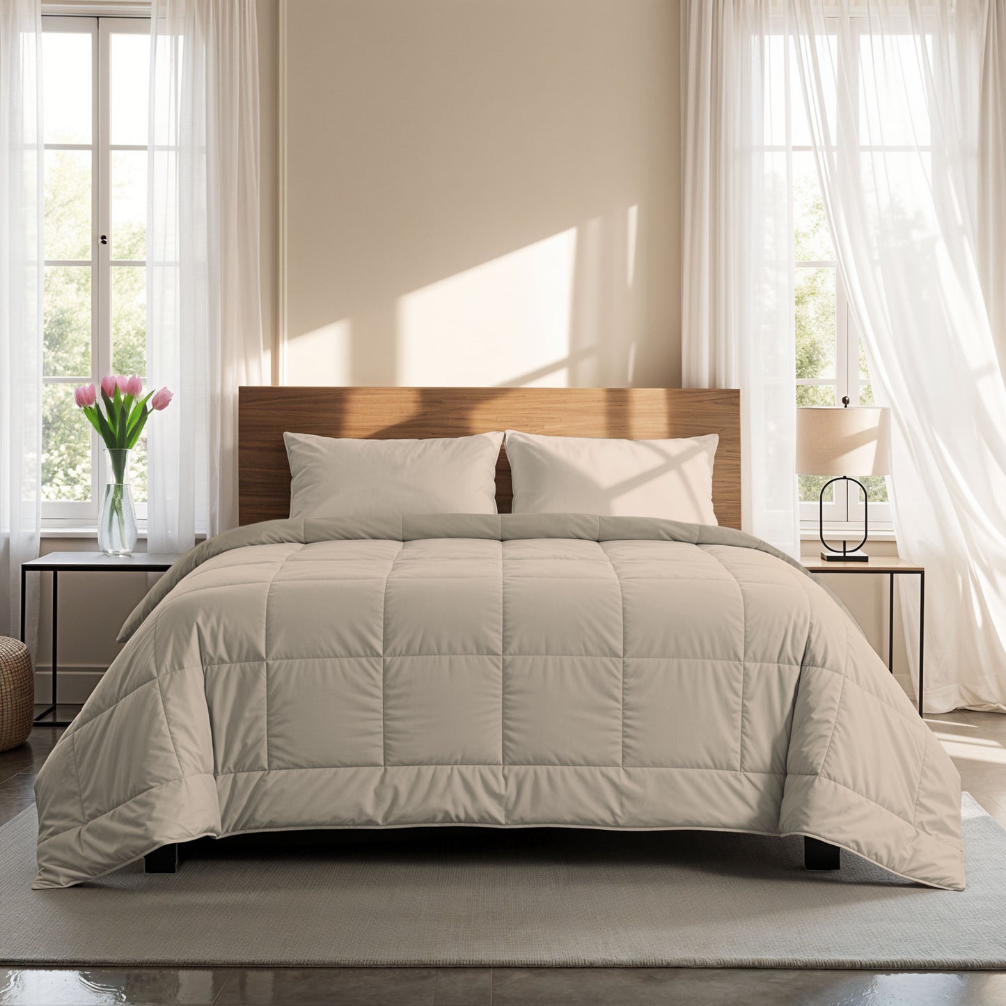 Zelesta Comfort Duo Zomerdekbed - Taupe & Champagne