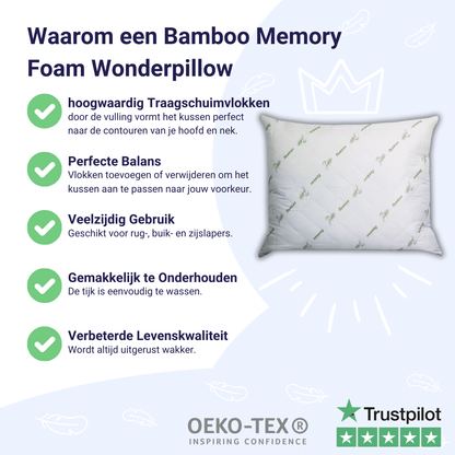 Zelesta Wonderpillow Bamboo Memory Foam 60x70cm