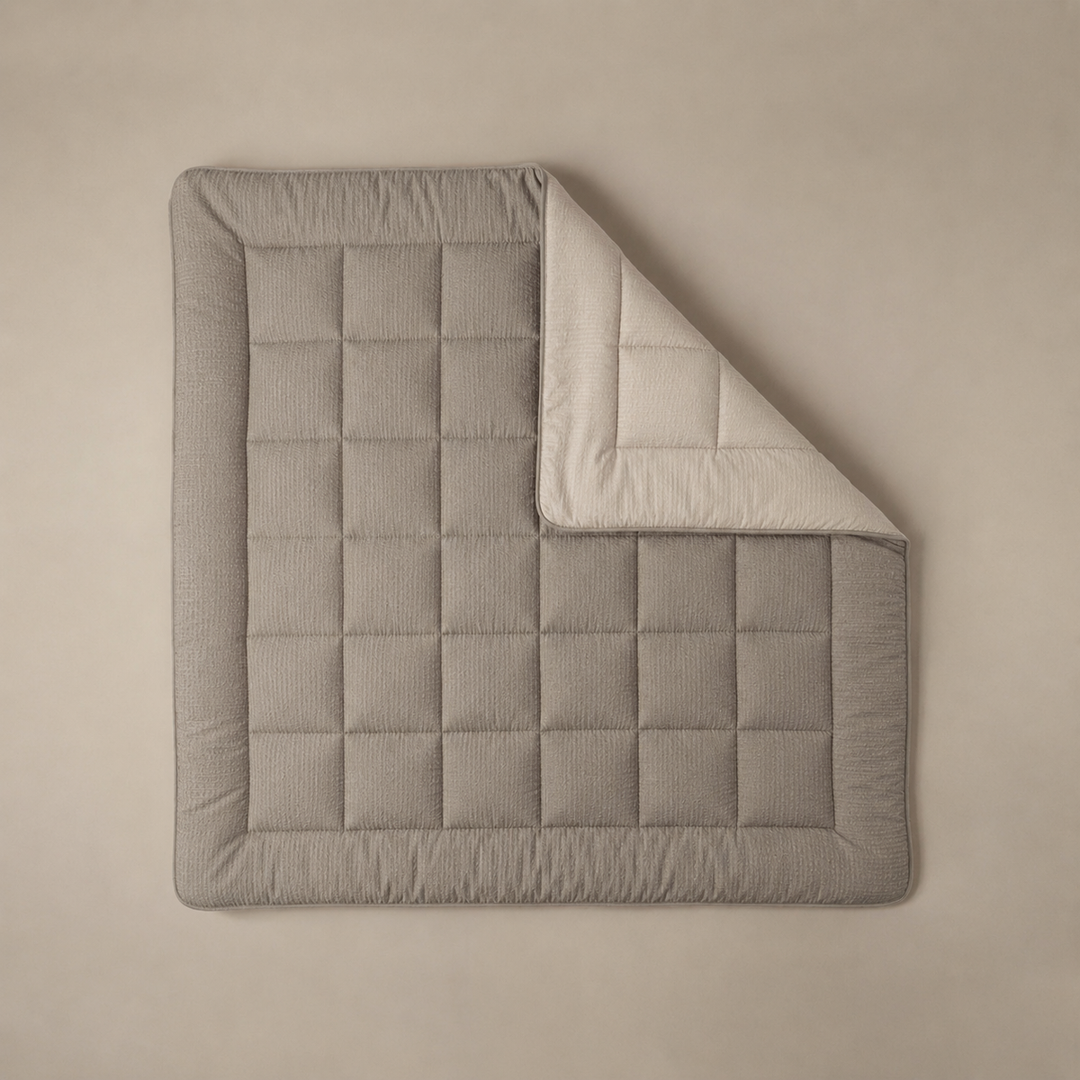 Zelesta Comfort Structure Seersucker Duvet - Taupe & Beige