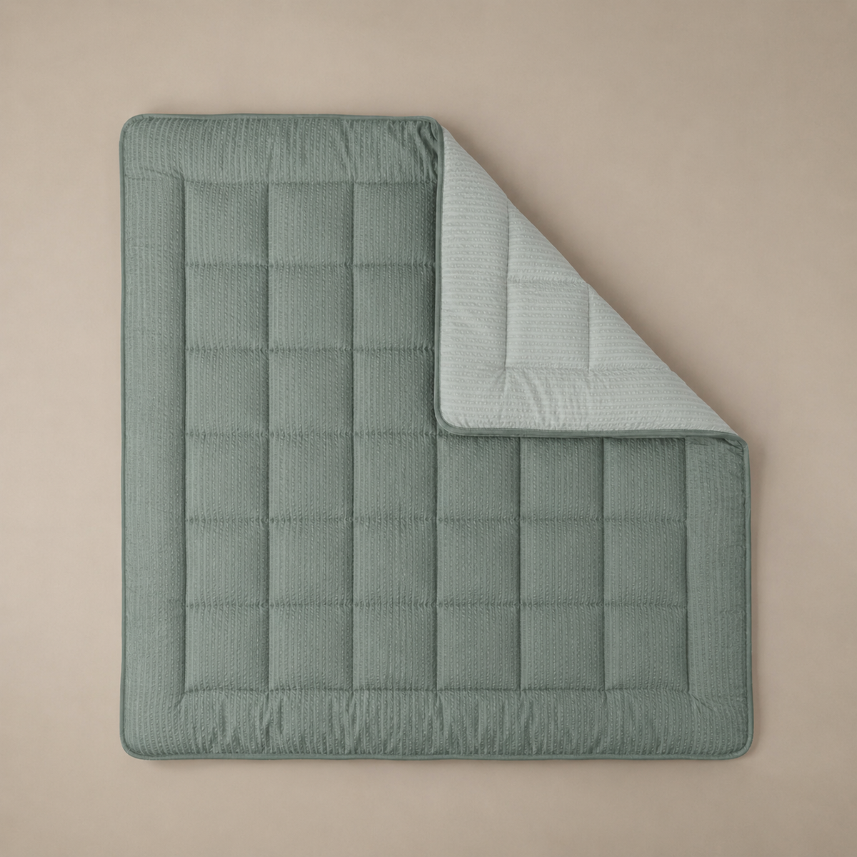 Zelesta Comfort Structure Seersucker Duvet - Dark Green & Green