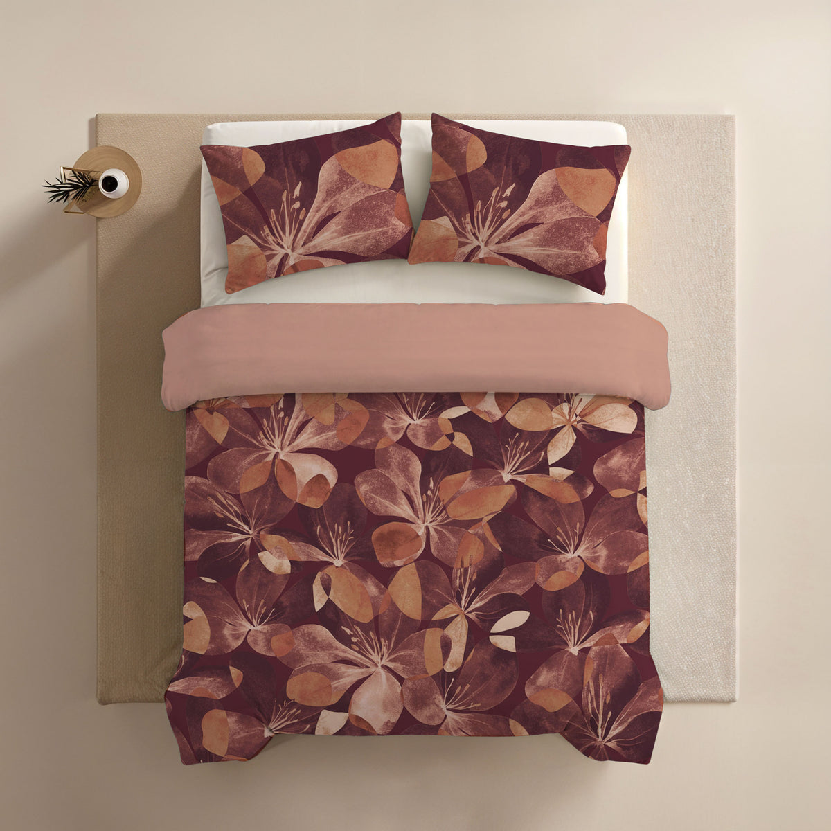 Zelesta Comfort Design Naadloos Dekbed - Oversized Flower Blush Red