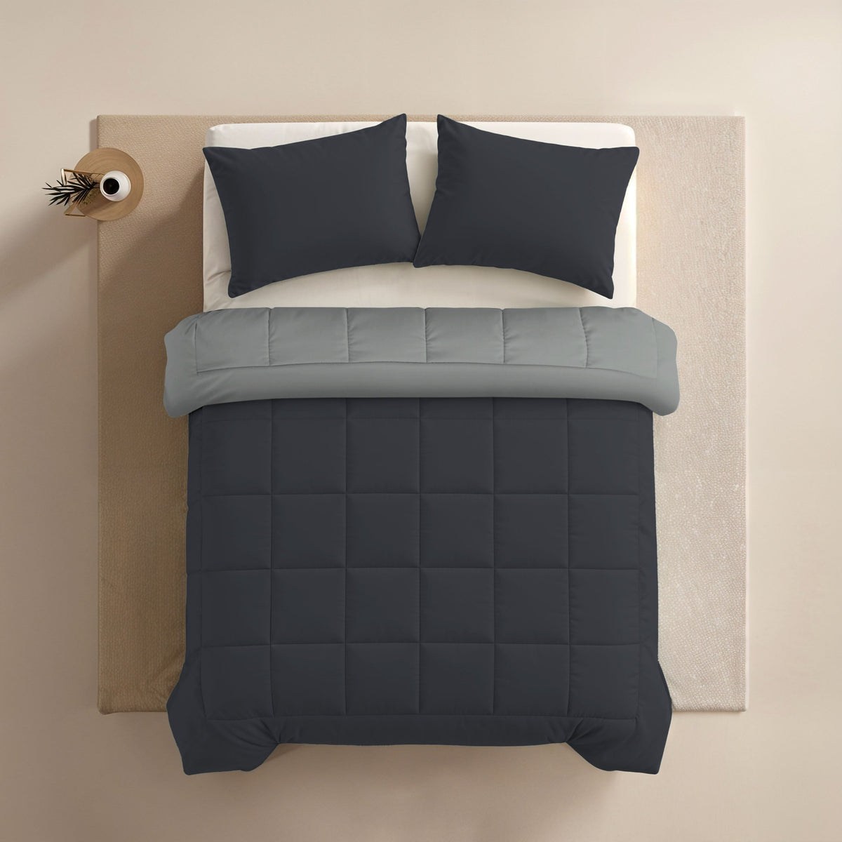 Zelesta Comfort Duo Duvet - Soft Black & Silver Grey