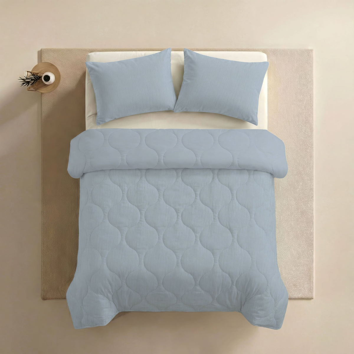 Zelesta Special Muslin Summer Duvet - Light Ice Blue