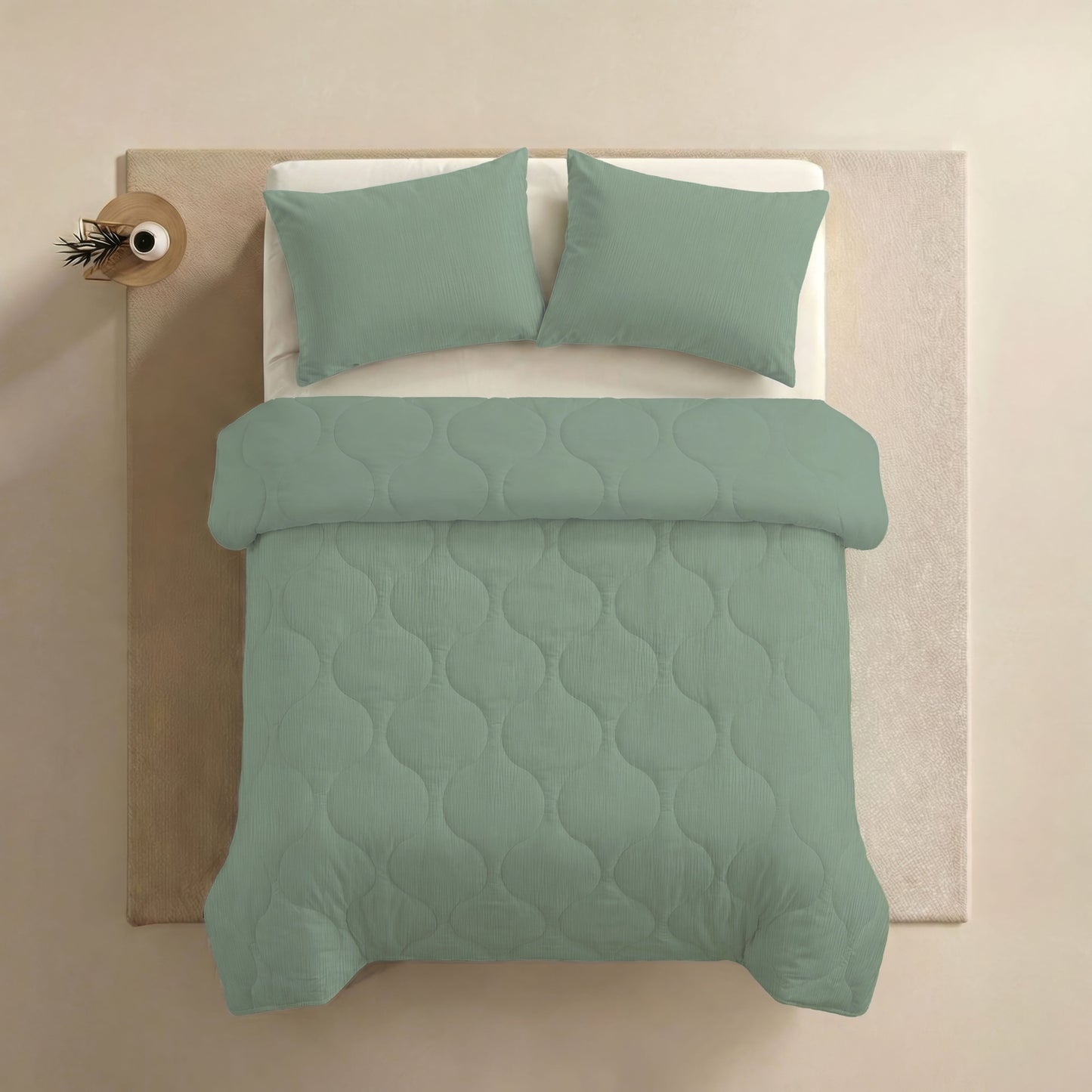 Zelesta Special Muslin Summer Duvet - Eucalyptus Green