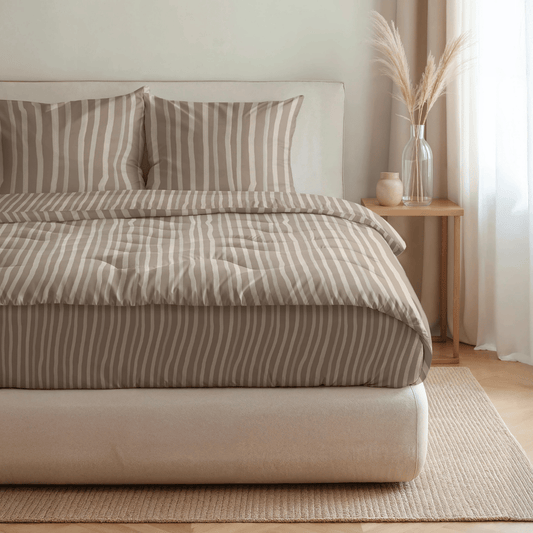 Royalbed Katoen - Brown Stripes