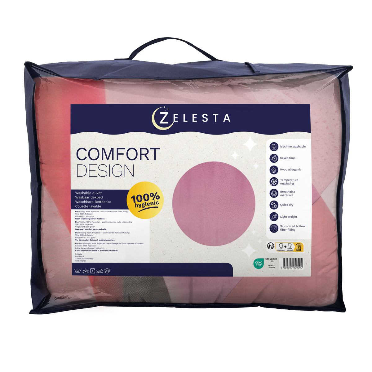Zelesta Comfort Design Naadloos Dekbed - Colour Block Pink