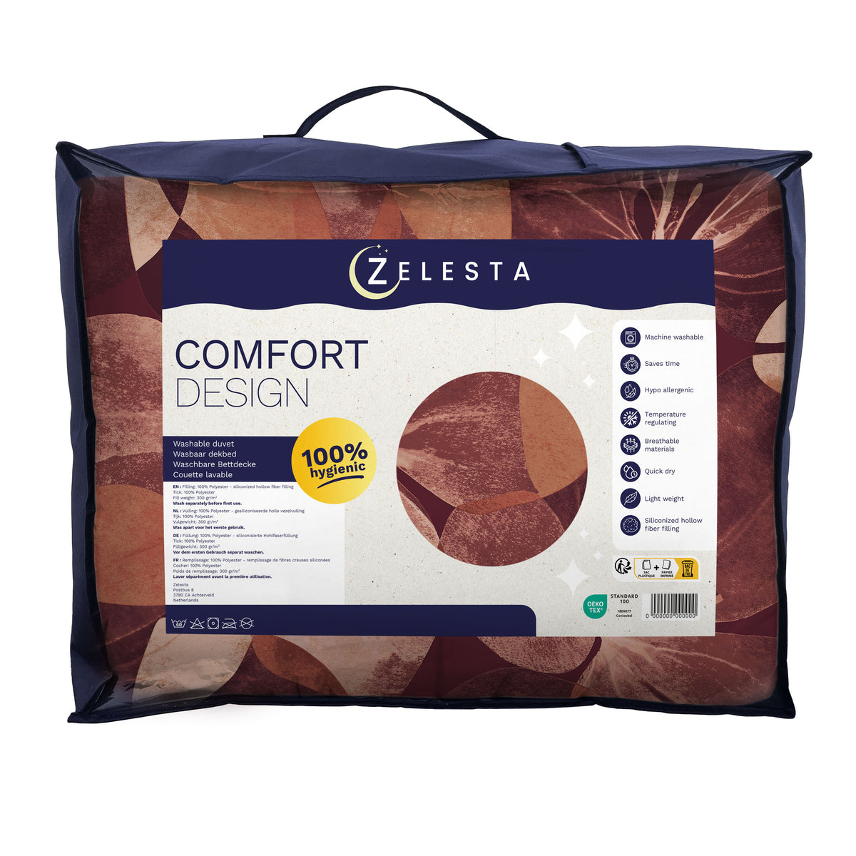 Zelesta Comfort Design Naadloos Dekbed - Oversized Flower Blush Red