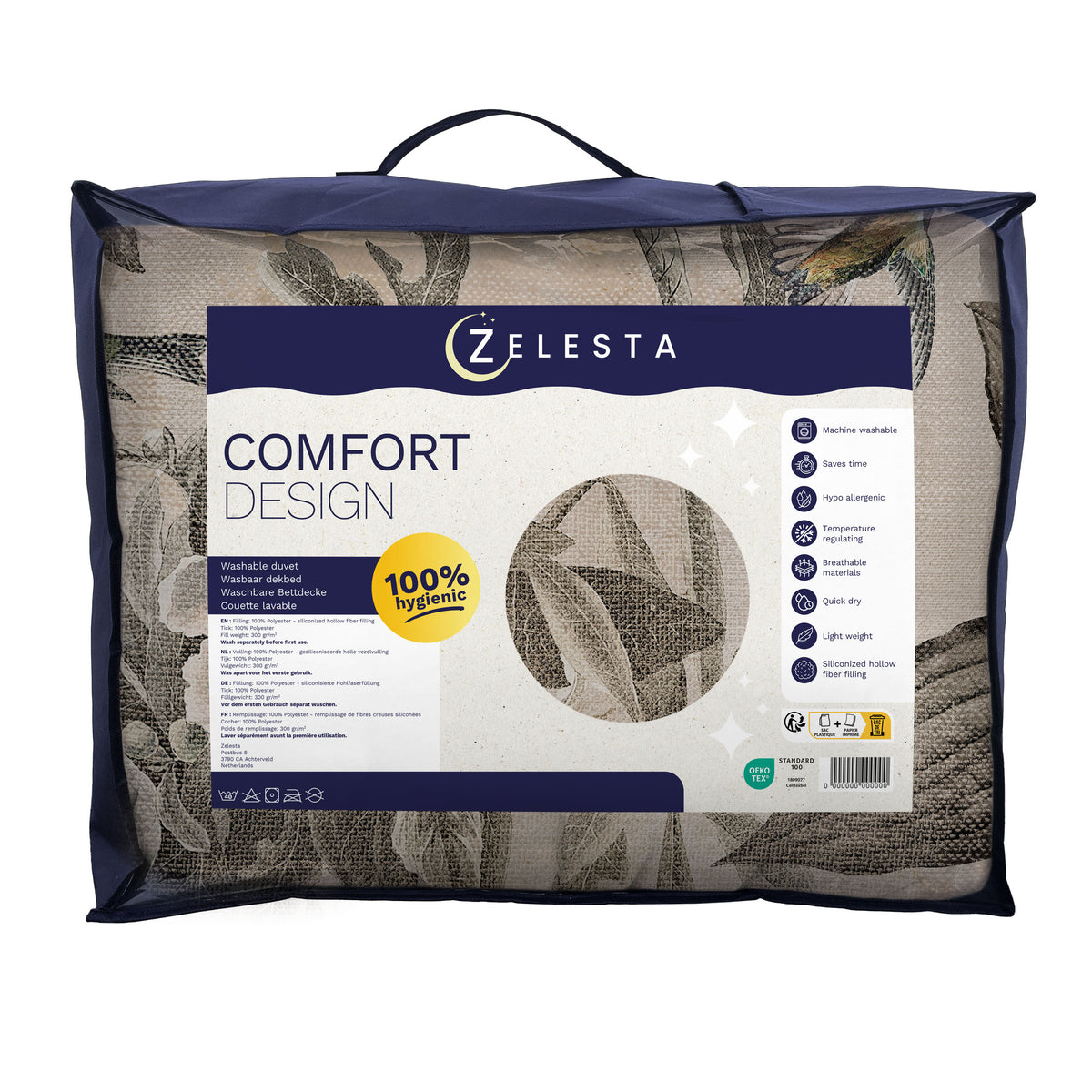 Zelesta Comfort Design Naadloos Dekbed - Vintage Birds Sand