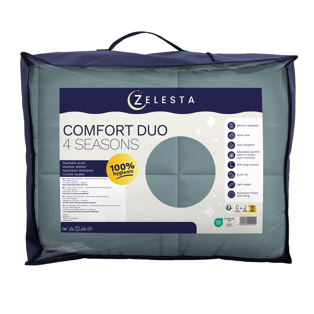 Zelesta Comfort Duo 4-Season Duvet - Blue Green & Blue