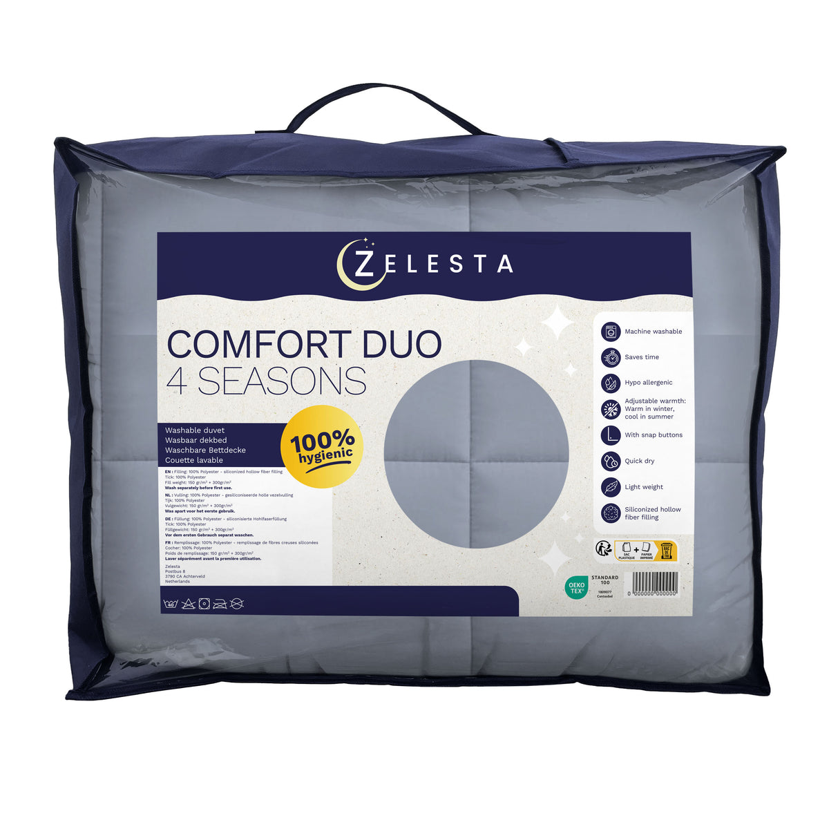 Zelesta Comfort Duo 4-Seizoenen Dekbed - Blauw & Lichtblauw