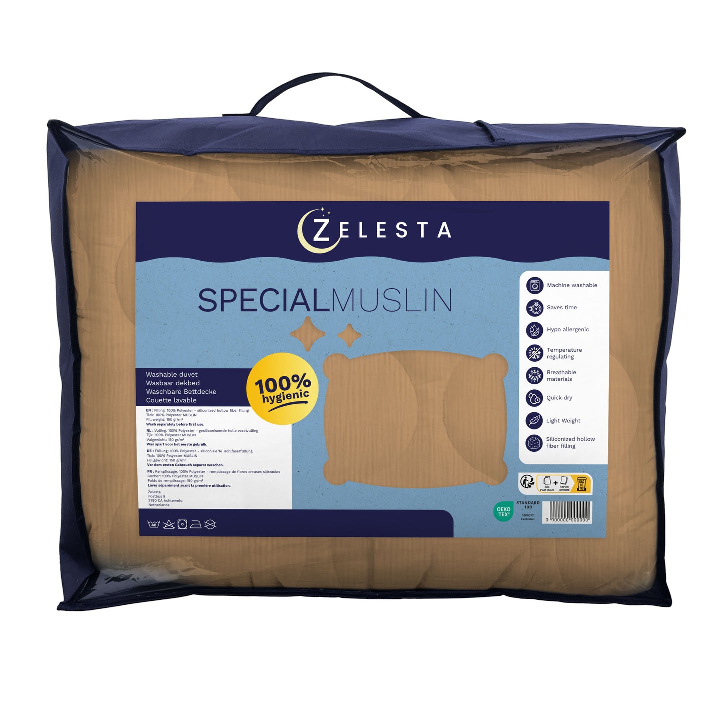 Zelesta Special Mousseline Zomerdekbed - Warm zacht beige