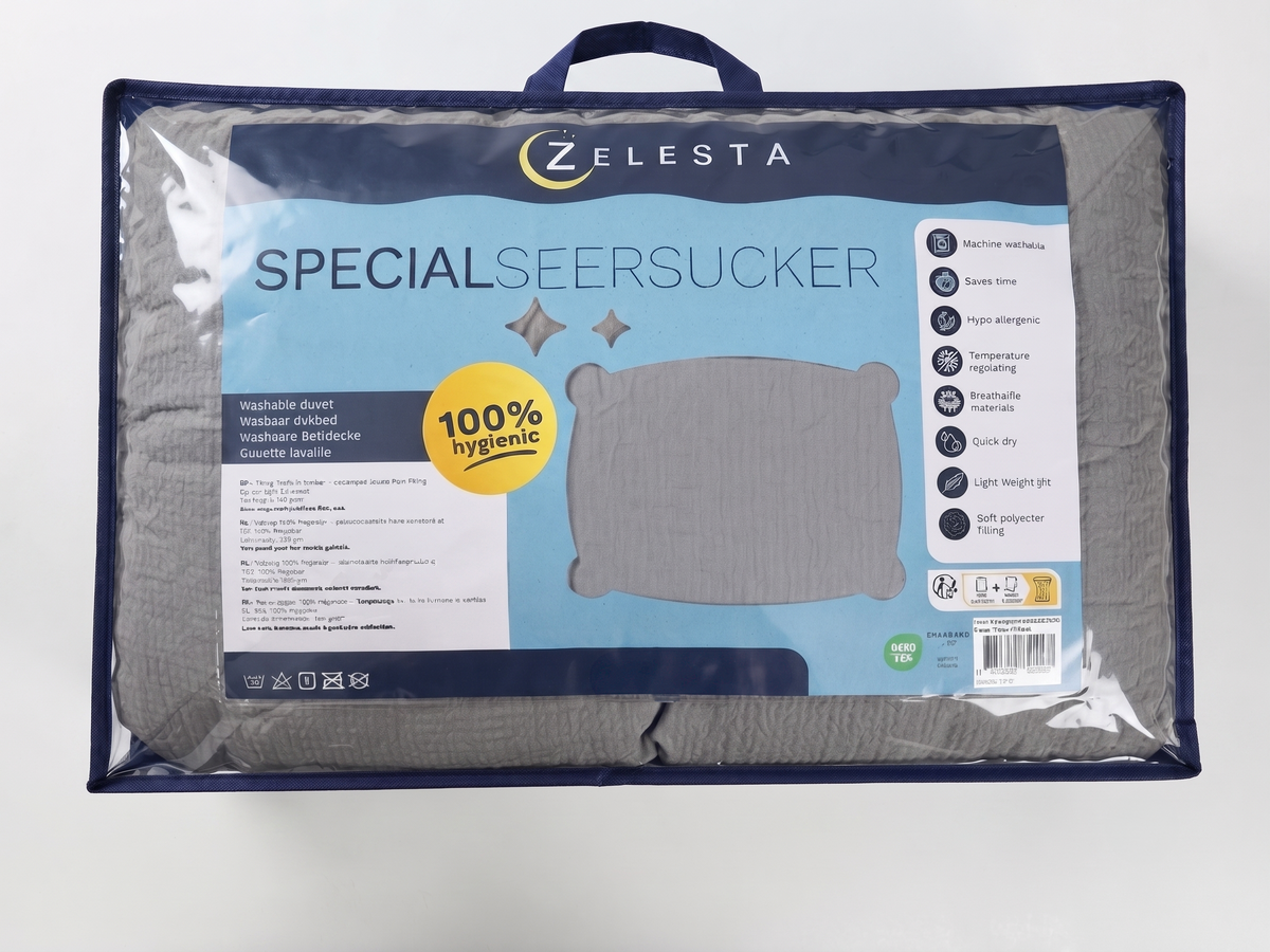 Zelesta Comfort Structure Seersucker Duvet - Taupe & Beige