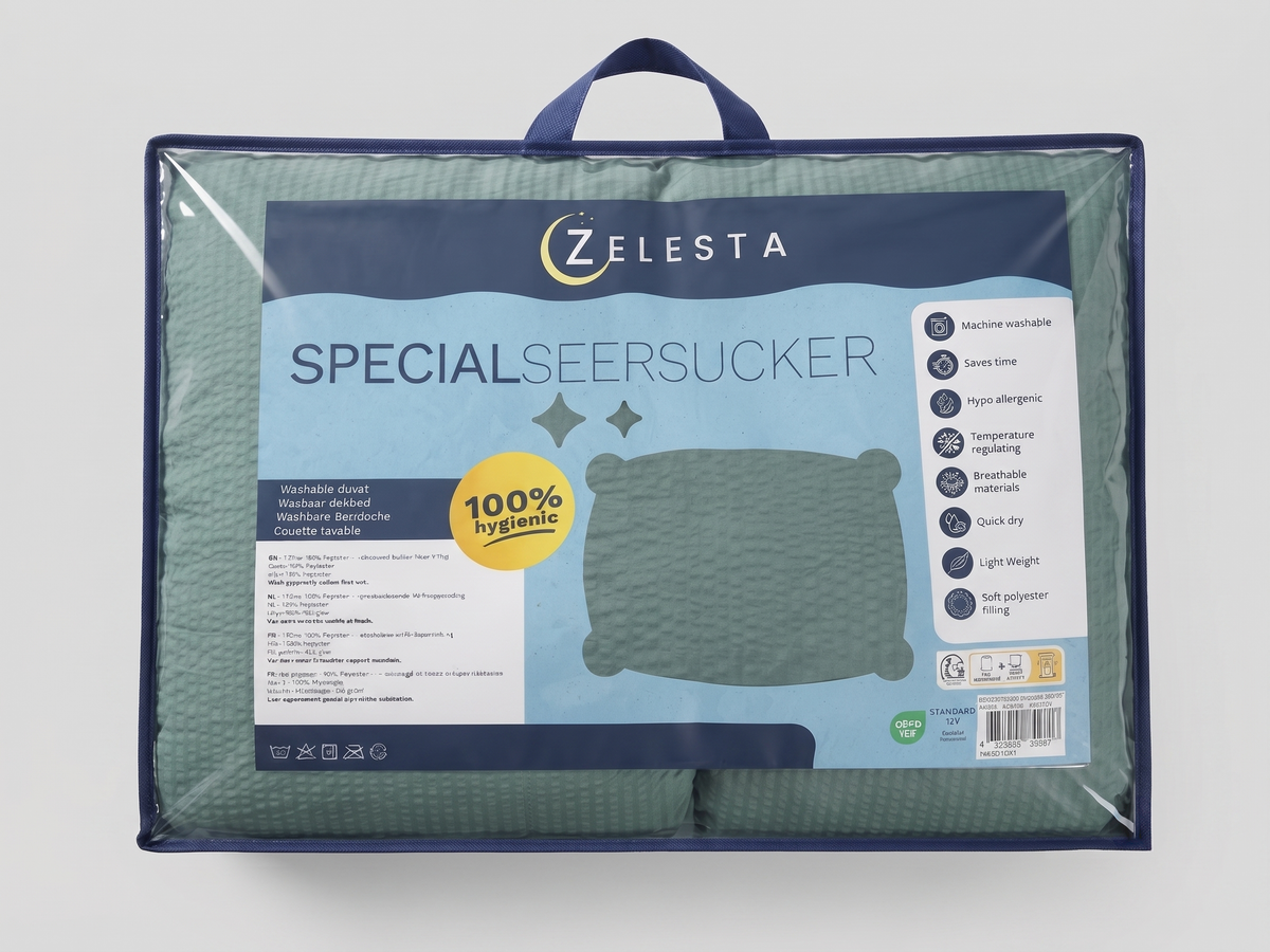 Zelesta Comfort Structure Seersucker Duvet - Dark Green & Green