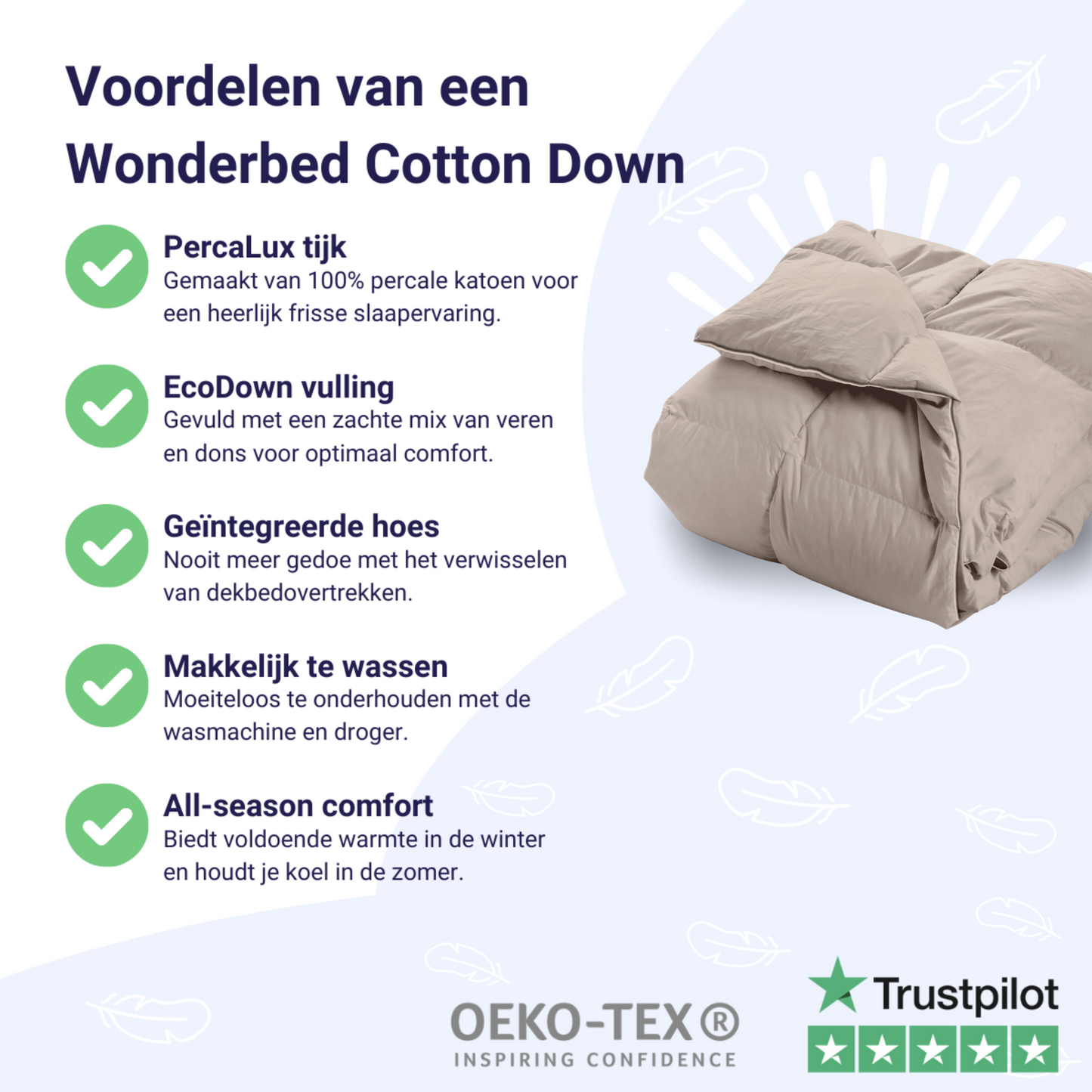 Zelesta Wonderbed Cotton Down - Taupe