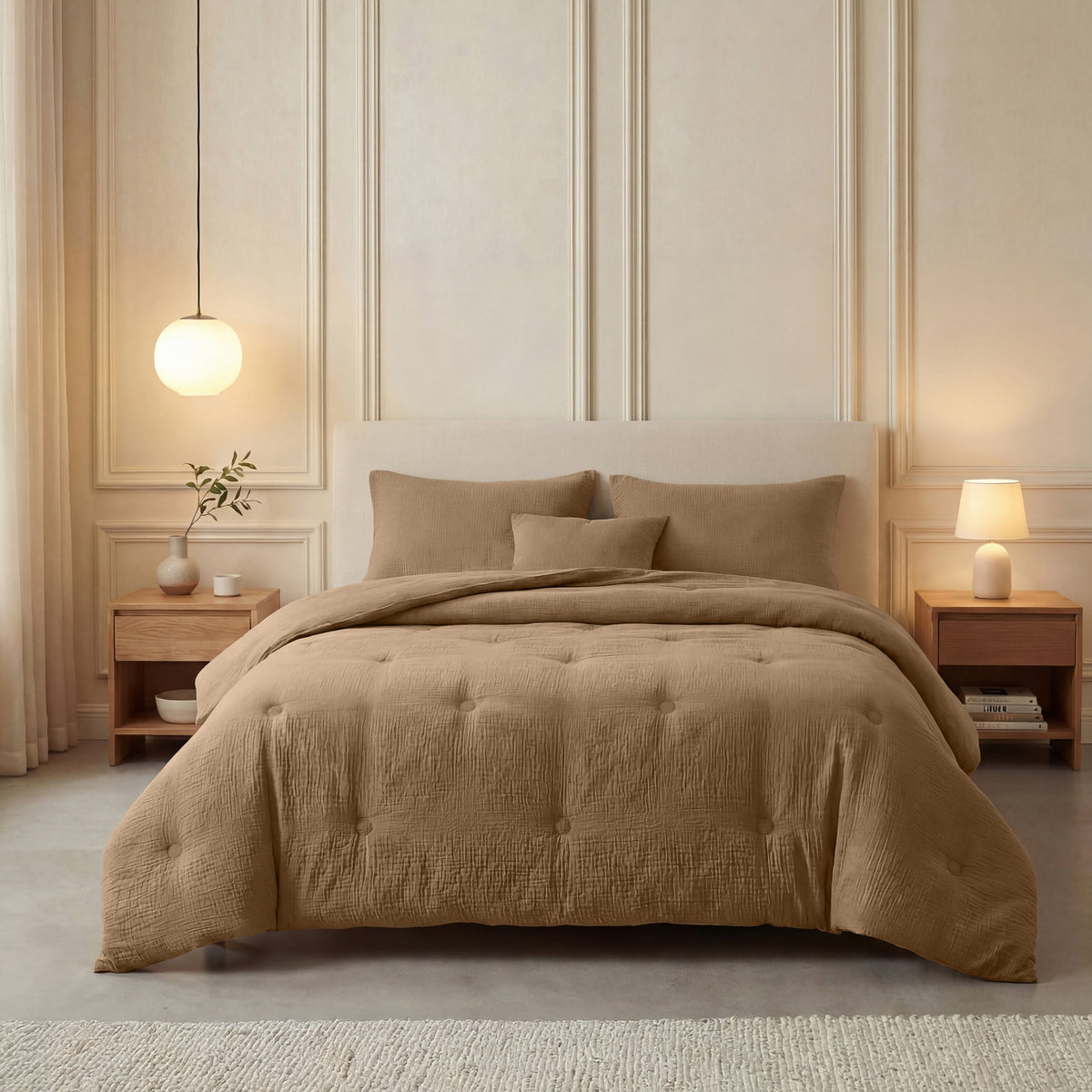 Zelesta Deluxe Cotton Muslin Duvet - Brown