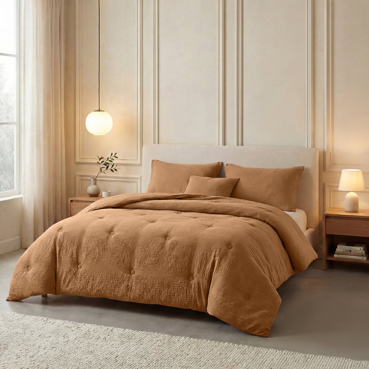 Zelesta Deluxe Cotton Muslin Duvet - Terra