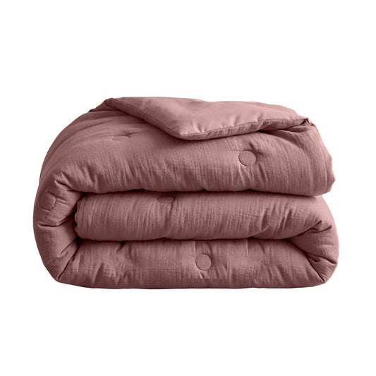 Zelesta Deluxe Cotton Muslin Duvet - Dusty Pink