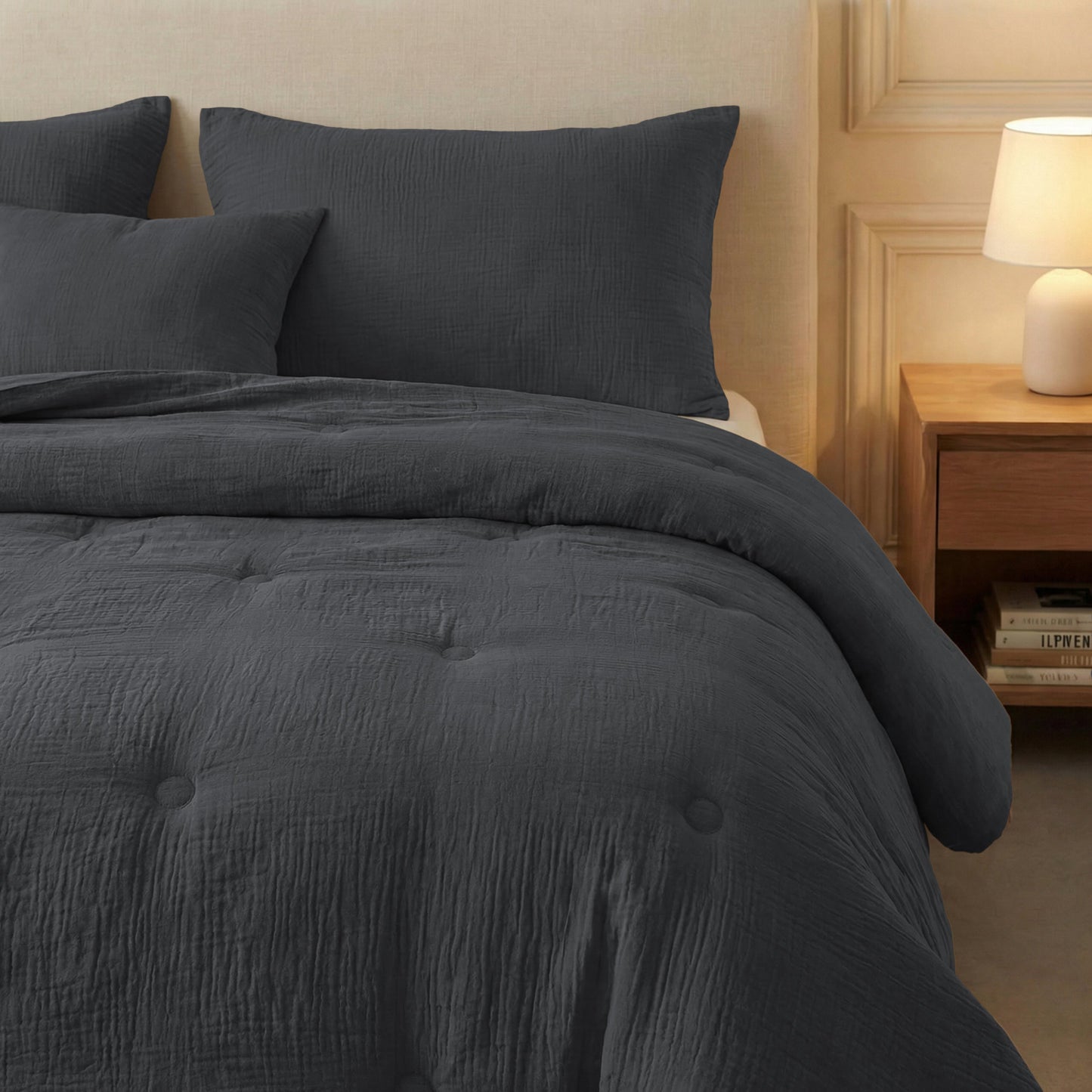 Zelesta Deluxe Cotton Muslin Duvet - Anthracite