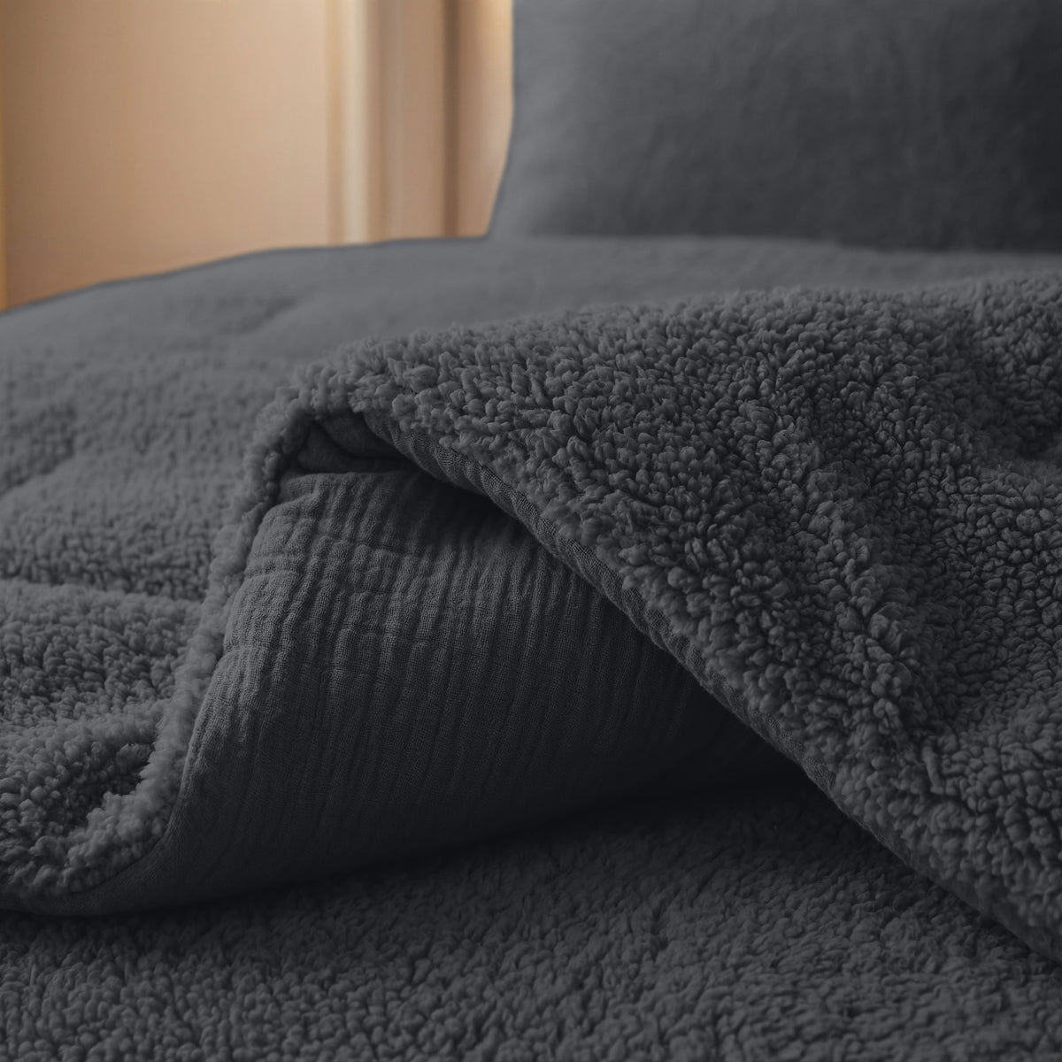 Zelesta Special Teddy Cotton Muslin Duvet - Anthracite