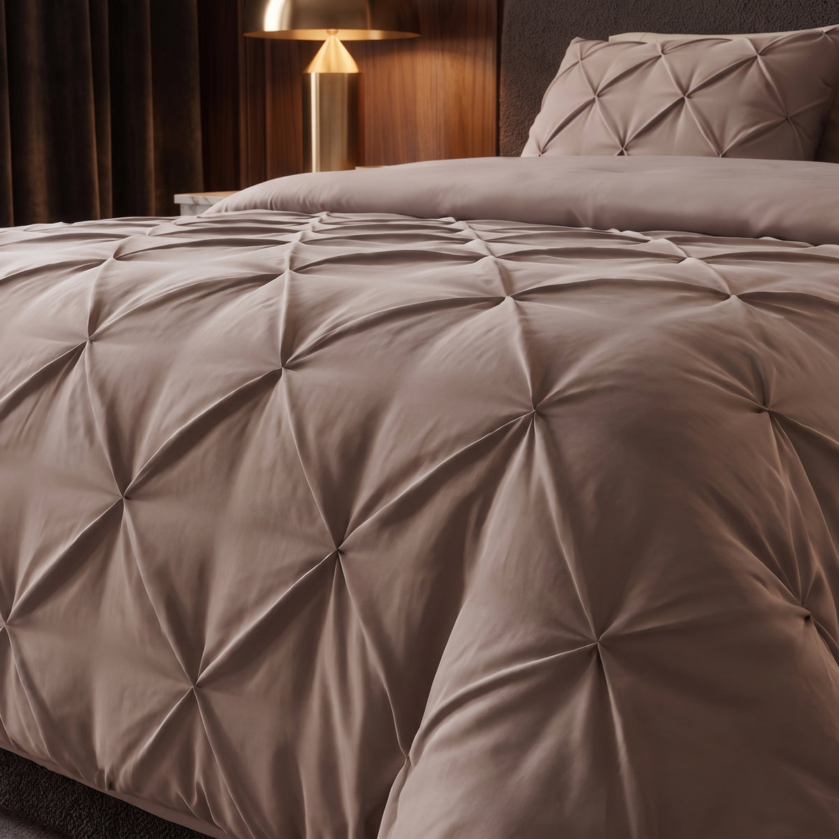 Zelesta Everyday Pintuck Duvet - Taupe